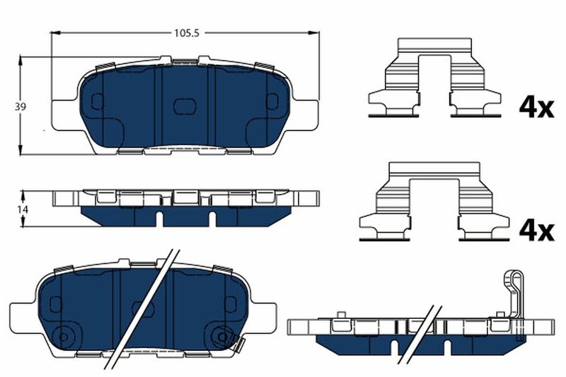 Комплект гальмівних накладок, дискове гальмо, Trw GDB3508BTE