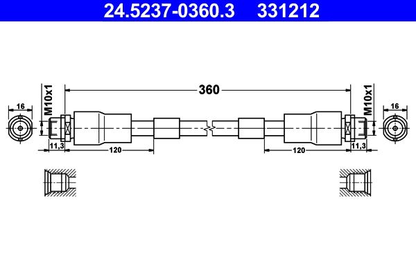 Гальмівний шланг, Ate 24.5237-0360.3