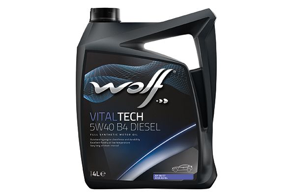 Моторна олива, 4л, WOLF VITALTECH 5W-40 B4 DIESEL 4л, Wolf 8334009