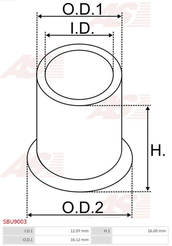 Втулка, вал стартера, Auto Starter SBU9003