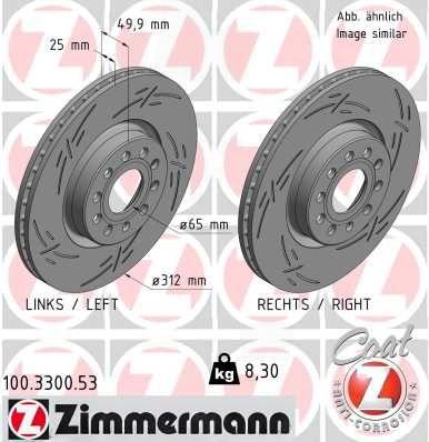 Гальмівний диск, Zimmermann 100.3300.53