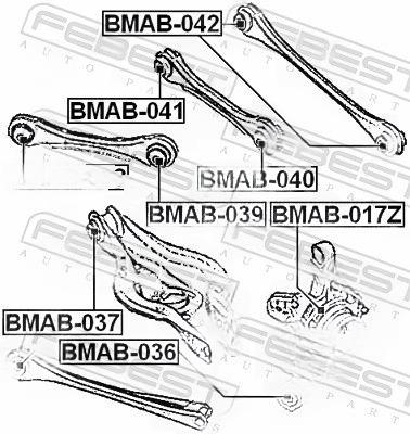 Опора, важіль підвіски, задня вісь знизу, всередині, BMW 1 F20/F21 2010-), Febest BMAB-037