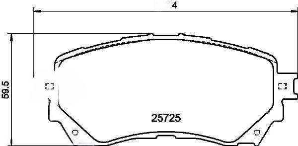 Комплект гальмівних накладок, дискове гальмо, Hella Pagid 8DB355020-901