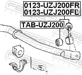 Тяга/стійка, стабілізатор, Febest 0123-UZJ200FL