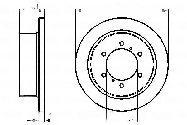 Гальмівний диск, повн., 315мм, кількість отворів 6, Mitsubishi Pajero II, L 400/Space Gear 1.8D-3.5 12.90-, Bosch 0986478713