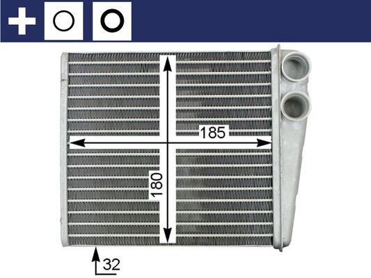 Теплообмінник, система опалення салону, Caddy/Golf 04-/Passat/Jetta 05-, Mahle AH208000S