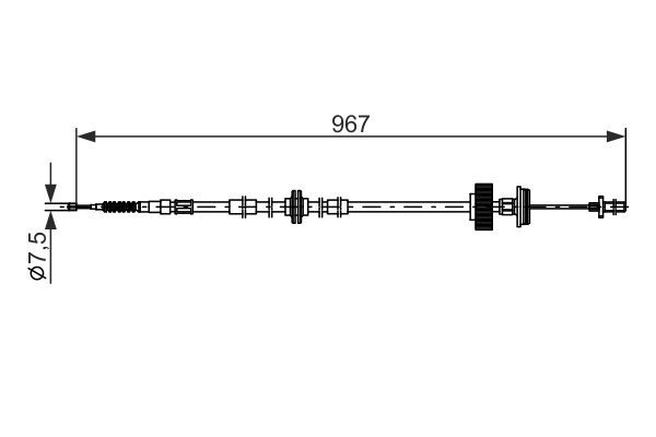 Тросовий привод, стоянкове гальмо, BMW X5(E70/F15)/X6(E71/F16) 07-, Bosch 1987482794