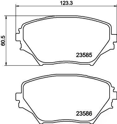 Комплект гальмівних накладок, дискове гальмо, Hella 8DB355009-741