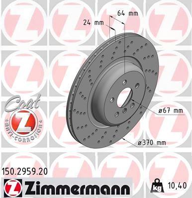 Гальмівний диск, Zimmermann 150.2959.20