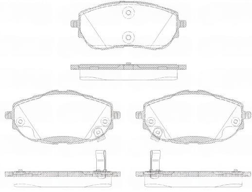 Комплект гальмівних накладок, дискове гальмо, передня вісь, з акустичною системою попередження про знос, TOYOTA AURIS 1.3-2.0 2012-, COROLLA 1.33-1.8