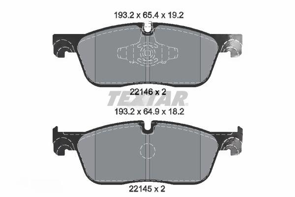 Комплект гальмівних накладок, дискове гальмо, Textar 2214601