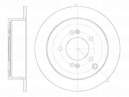 Гальмівний диск, задня вісь, повн., 284мм, кількість отворів 5, HYUNDAI SANTA FE TUCSON 01 - задн., Remsa 6756.00