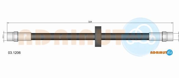 Гальмівний шланг, 324мм, VW шланг гальм.передній AUDI100 -86, Adriauto 031206