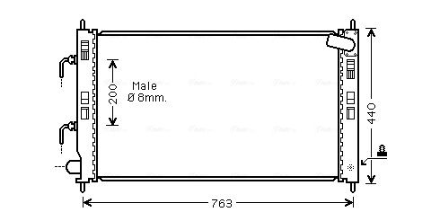 Радіатор, система охолодження двигуна, MITSUBISHI LANCER (2007) 1.5, Ava MT2240