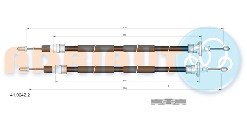 Тросовий привод, стоянкове гальмо, RENAULT Scenic (II) (all) (electric park cable) 03-, Adriauto 41.0242.2