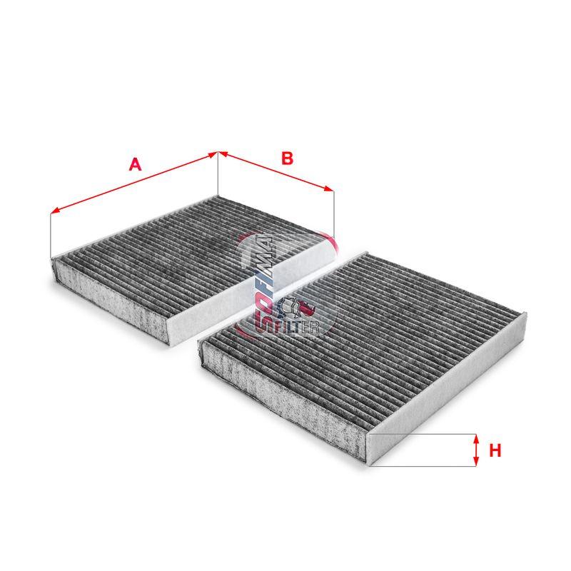 Фільтр, повітря у салоні, 30мм, вугільний фільтр, BMW 5 (F10/F11/F07)/6 (F06/F12/F13)/7 (F01-F04) 08-18 (угольный) (, Sofima S4231CA