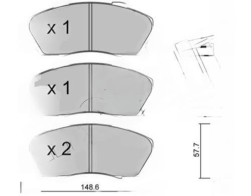 Комплект гальмівних накладок, дискове гальмо, Metelli 22-0298-0