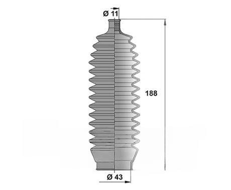 Комплект гофрованих кожухів, механізм рульового керування, Nipparts J2855000