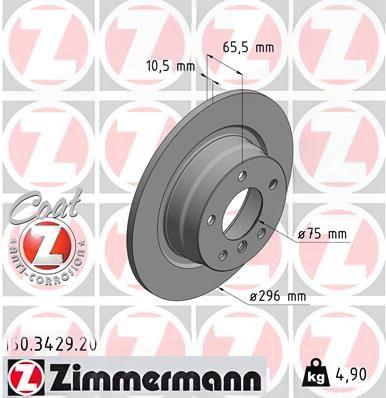 Гальмівний диск, Zimmermann 150.3429.20