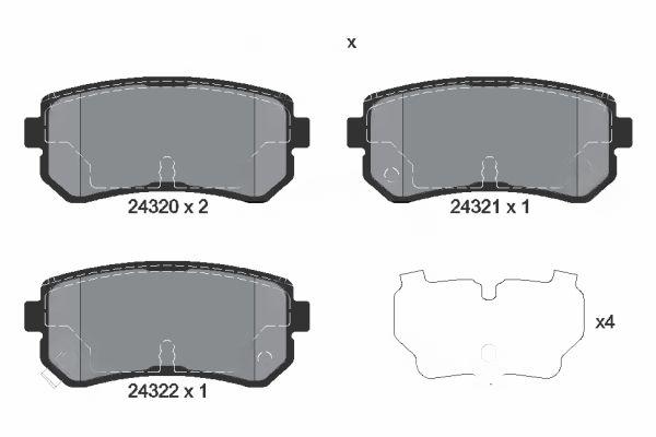 Комплект гальмівних накладок, дискове гальмо, Textar 2432001