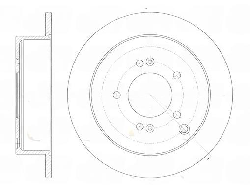 Гальмівний диск, задня вісь, повн., 284мм, кількість отворів 5, Hyundai Santa FE (00-06), Tucson, Kia Sportage (04->) (284x10), Roadhouse 6756.00