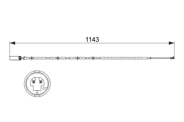 Конт. попер. сигналу, знос гальм. накл., BMW X1 (E84) 09-15, Bosch 1987473517