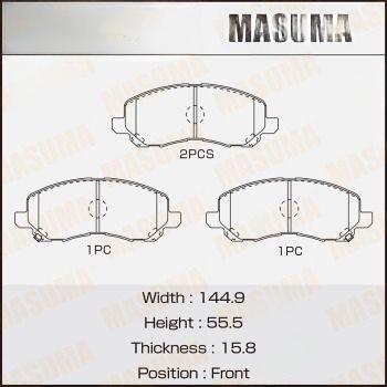 Комплект гальмівних колодок, передня вісь, 55мм, Mitsubishi ASX (10-), Grandis (03-09), Lancer (07-15), Outlander (08-) (MS-3469) MASUMA, Masuma MS