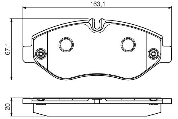 Комплект гальмівних накладок, дискове гальмо, IVECO Daily III 06 -, Bosch 0986495113