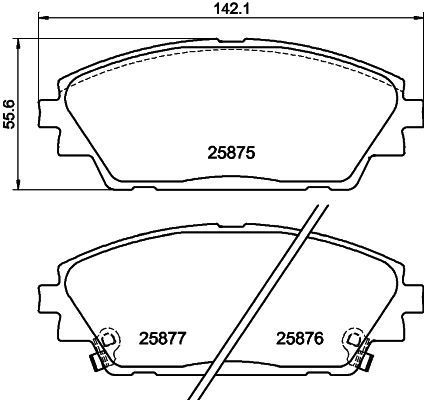 Комплект гальмівних накладок, дискове гальмо, Hella 8DB355021-421