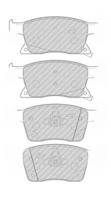 Комплект гальмівних накладок, дискове гальмо, Ferodo FDB4934