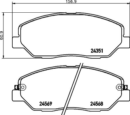 Комплект гальмівних накладок, дискове гальмо, Hella Pagid 8DB355012-371