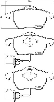 Комплект гальмівних накладок, дискове гальмо, Hella 8DB355010-731