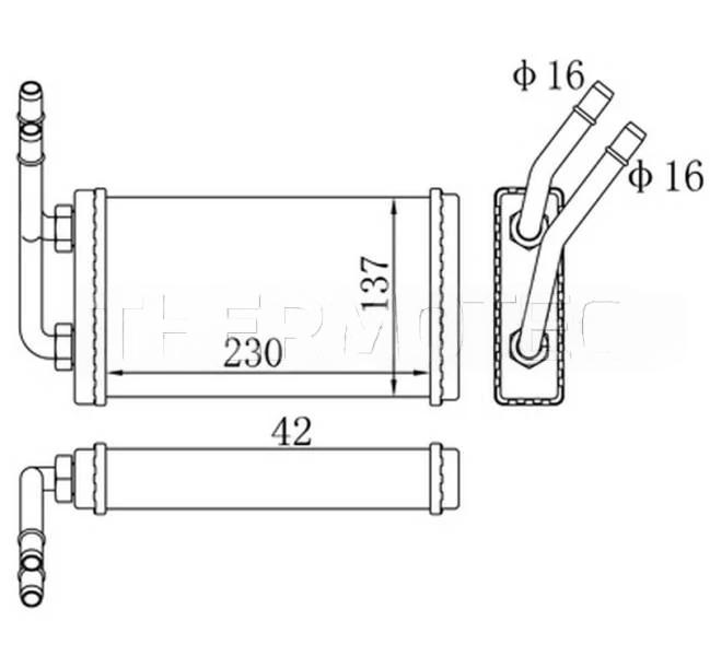 Теплообмінник, система опалення салону, Thermotec D6G010TT