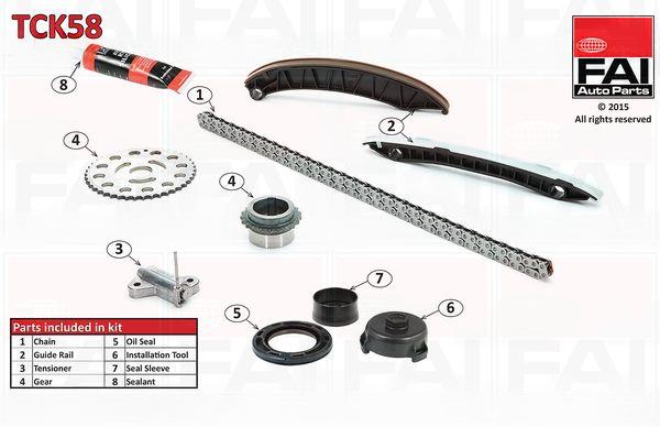 Комплект ланцюгів привода, Fai Autoparts TCK58