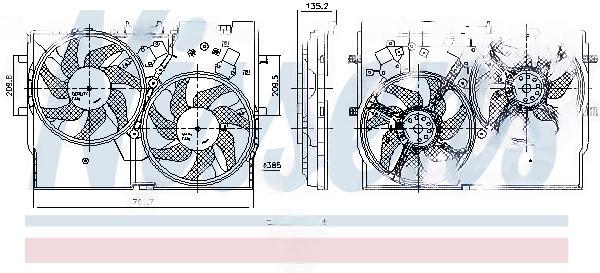 Вентилятор, система охолодження двигуна, Nissens 850004