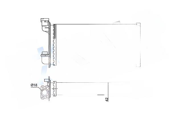 Теплообмінник, система опалення салону, Kale Oto Radyatör 352040