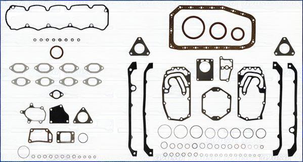Повний комплект ущільнень, двигун, FIAT Повний комплект прокладок двигуна DUCATO (230_) 2.5 TDI 4x4 97-02, Ajusa 51012000