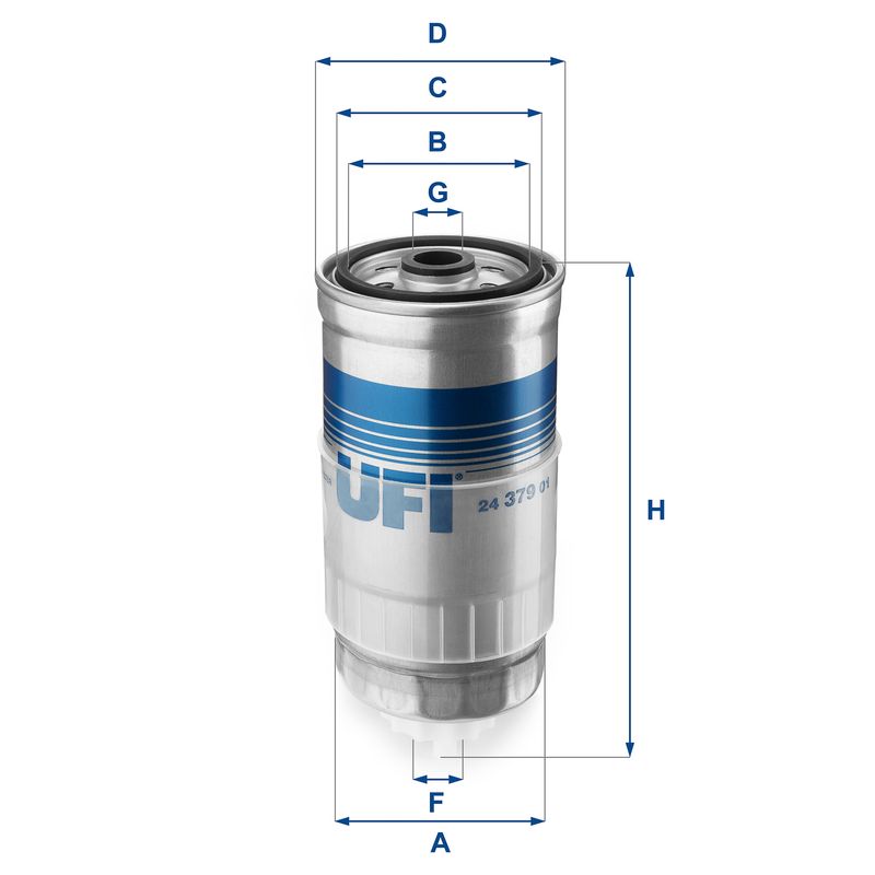 Фільтр палива, фільтрувальний елемент, AUDI 80, 100, A4, VW PASSAT 1.9, 2.5 TDi -00 (OE), Ufi 24.379.01