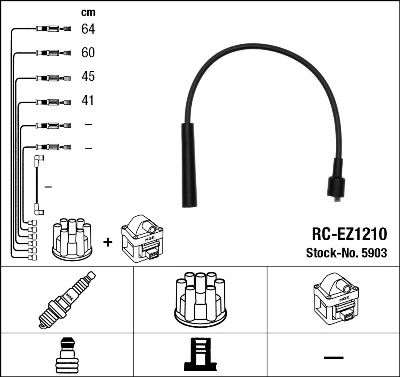 Комплект проводів високої напруги, Ngk RCEZ1210