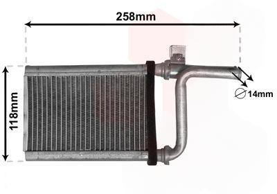 Теплообмінник, система опалення салону, Van Wezel 32006254