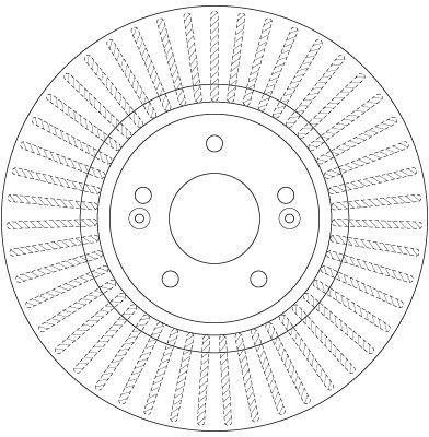 Гальмівний диск, з вентиляцією, 321мм, кількість отворів 5, HYUNDAI/KIA Santa Fe/Sorento "F D=321mm "09>>, Trw DF7973