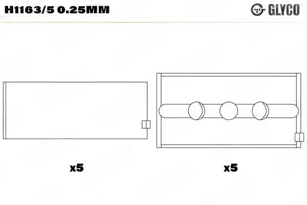 Підшипник колінчатого вала, Glyco H1163/50.25MM