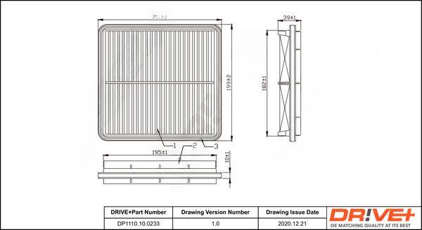 Повітряний фільтр, Dr!Ve+ DP1110.10.0233