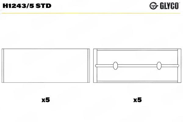 Підшипник колінчатого вала, Glyco H1243/5STD