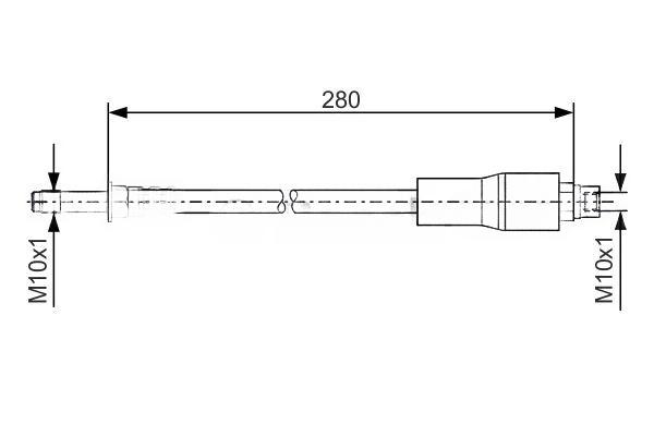 Гальмівний шланг, 280мм, BMW 5-serie E39 (280mm), Bosch 1987476173