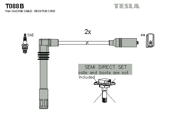 Комплект проводів високої напруги, Tesla T088B