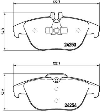 Комплект гальмівних накладок, дискове гальмо, Brembo P50068X