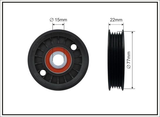 Натяжний ролик, поліклиновий ремінь, Audi A4/A6/Cabriolet, Skoda Superb I, VW Passat 1.6/1.8/2.0 11.94-03.08 77x15x20, Caffaro 8198