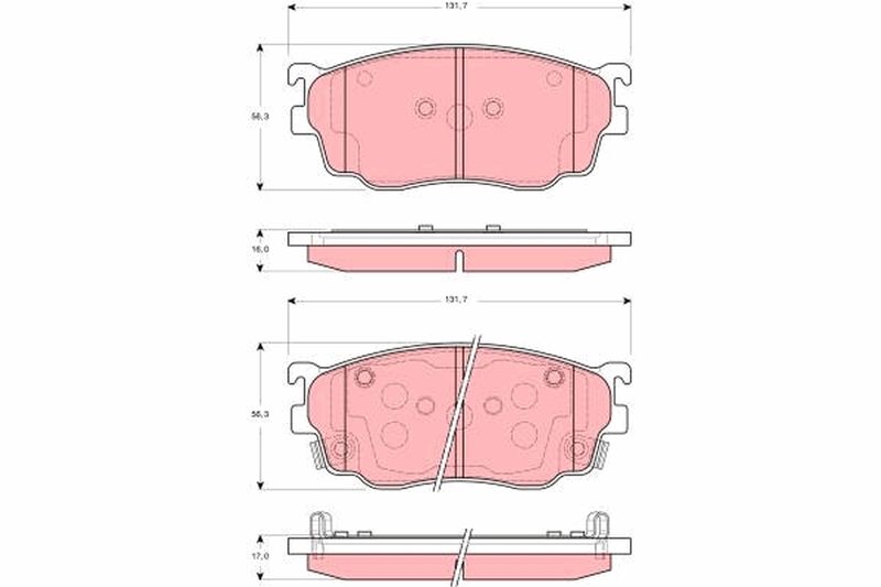 Комплект гальмівних накладок, дискове гальмо, Trw GDB3253