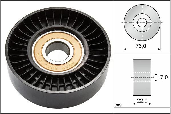 Натяжний ролик, поліклиновий ремінь, Vaneo 1.5-2.0-1.7-2.0CDI 97-> (76x22), Ina 531067730